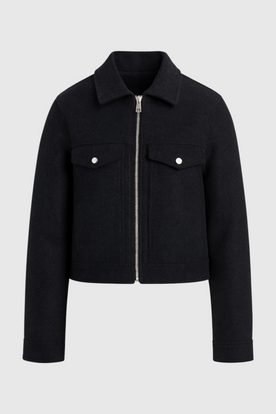 Jacket : Women's Black Soft Zip-Up Jacket in Black van Vanda Liamo