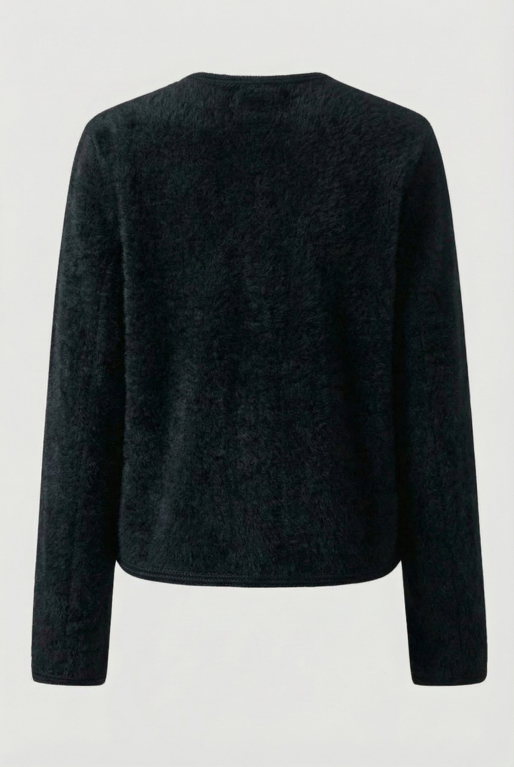 Cardigan : Women's Soft Crew Neck Black Cardigan in van Vanda Liamo