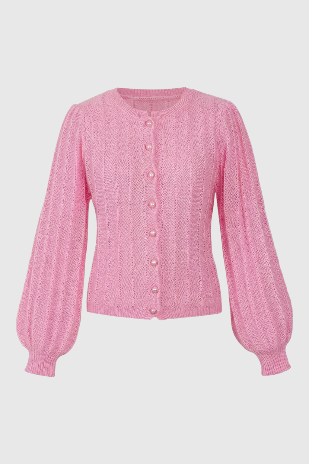 Cardigan : Women's Soft Pink Knit Cardigan in Pink van Vanda Liamo