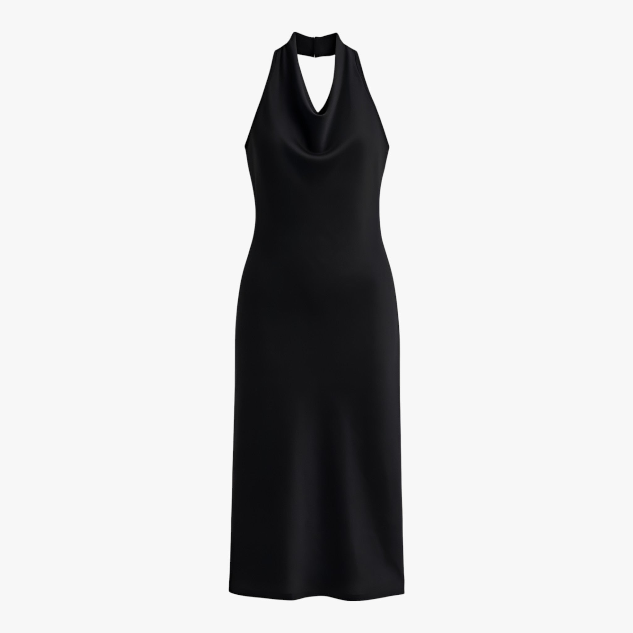 Dresses : Women's Black Midi Backless Summer Dress in Black van Vanda Liamo