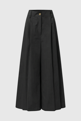 Pants : Women's Black High-Waisted Wide Leg Palazzo Pants - Flowy & Comfortable in Black van Vanda Liamo