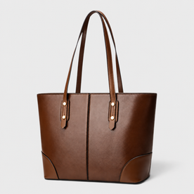 Handbag : Vintage Leather Shoulder Bag for Women with Large Capacity in Brown van Vanda Liamo