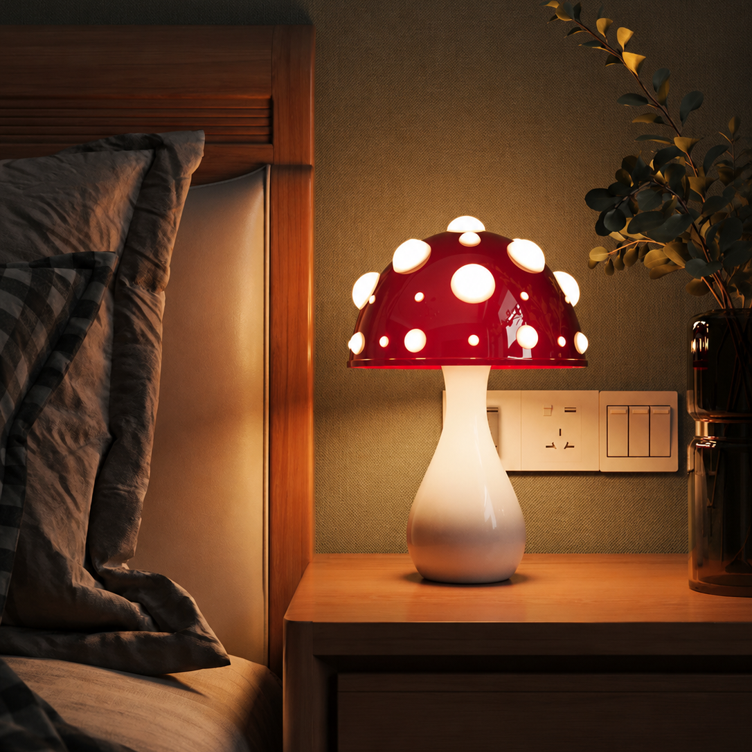 Mushroom Table Lamp - Modern Metal Dimmable Design