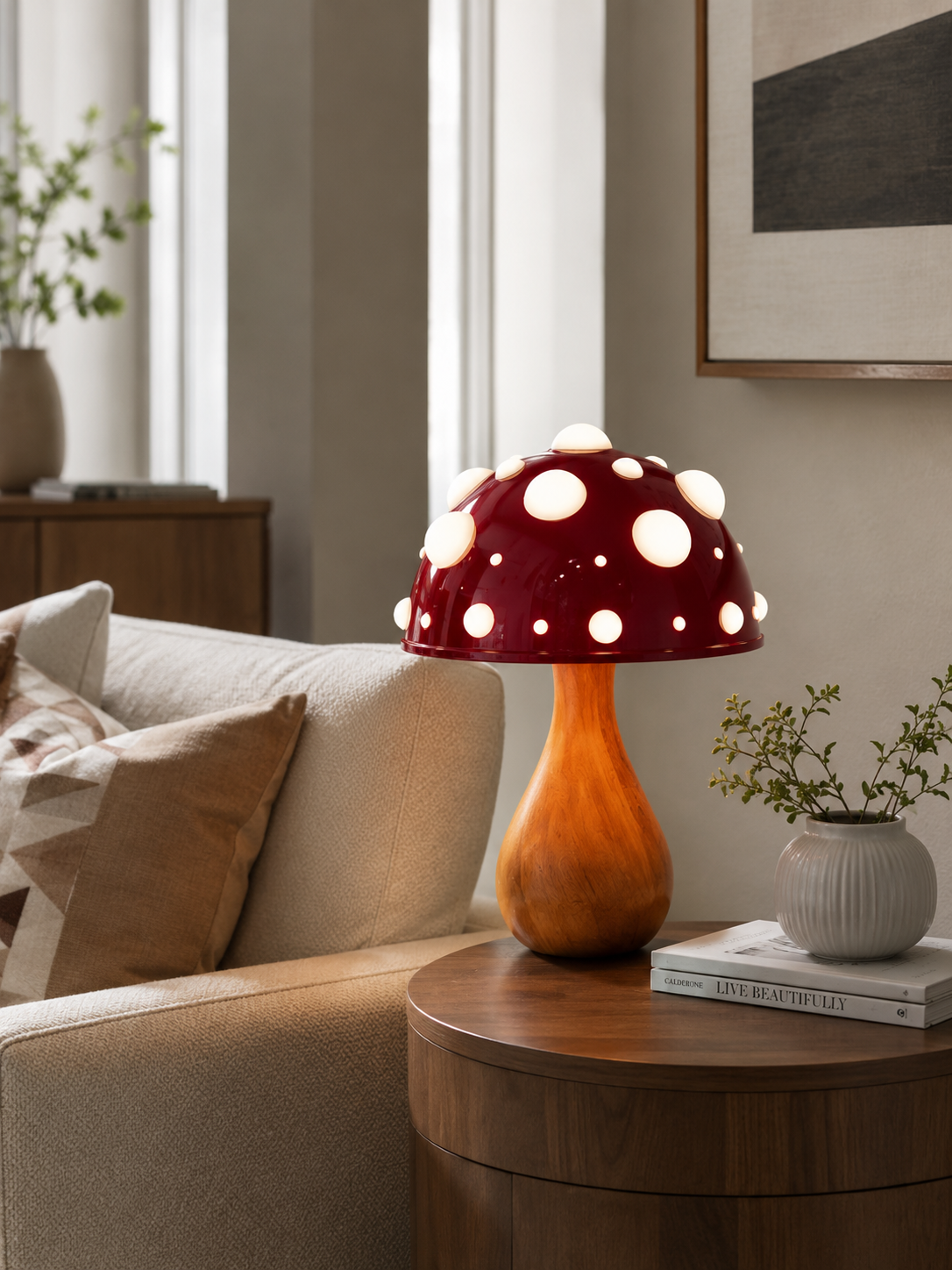 Mushroom Table Lamp - Modern Metal Dimmable Design