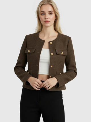 Women's Dark Brown Winter Short Jacket