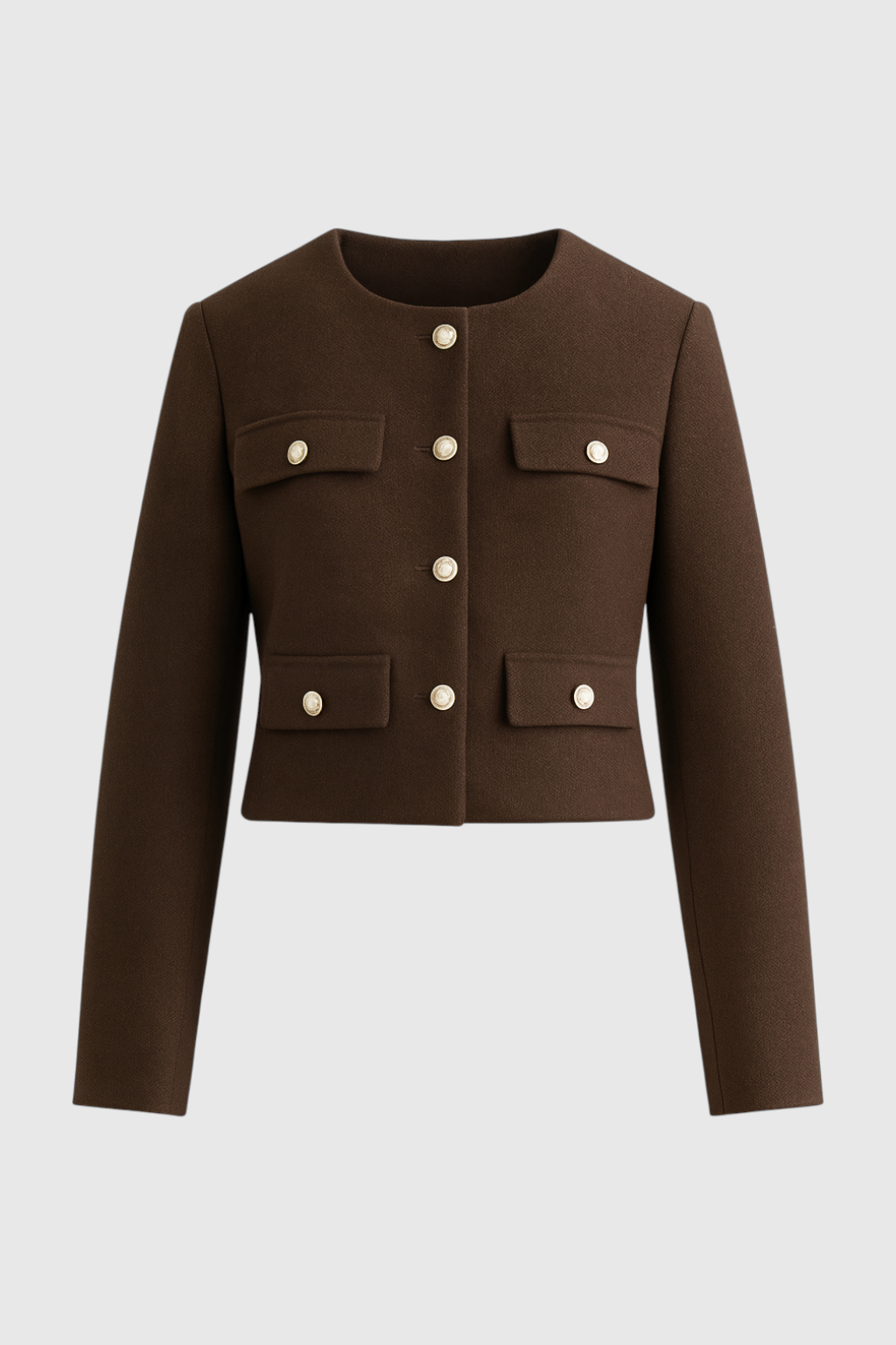 Jacket : Women's Dark Brown Winter Short Jacket in Dark Brown van Vanda Liamo