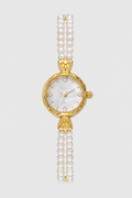 Elegant Bead-Bracelet Watch – Shimmering Dial with Lustrous Accents