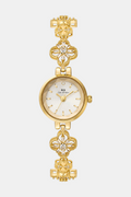 Elegant Clover-Link Watch – Radiant Dial with Jeweled Floral Bracelet