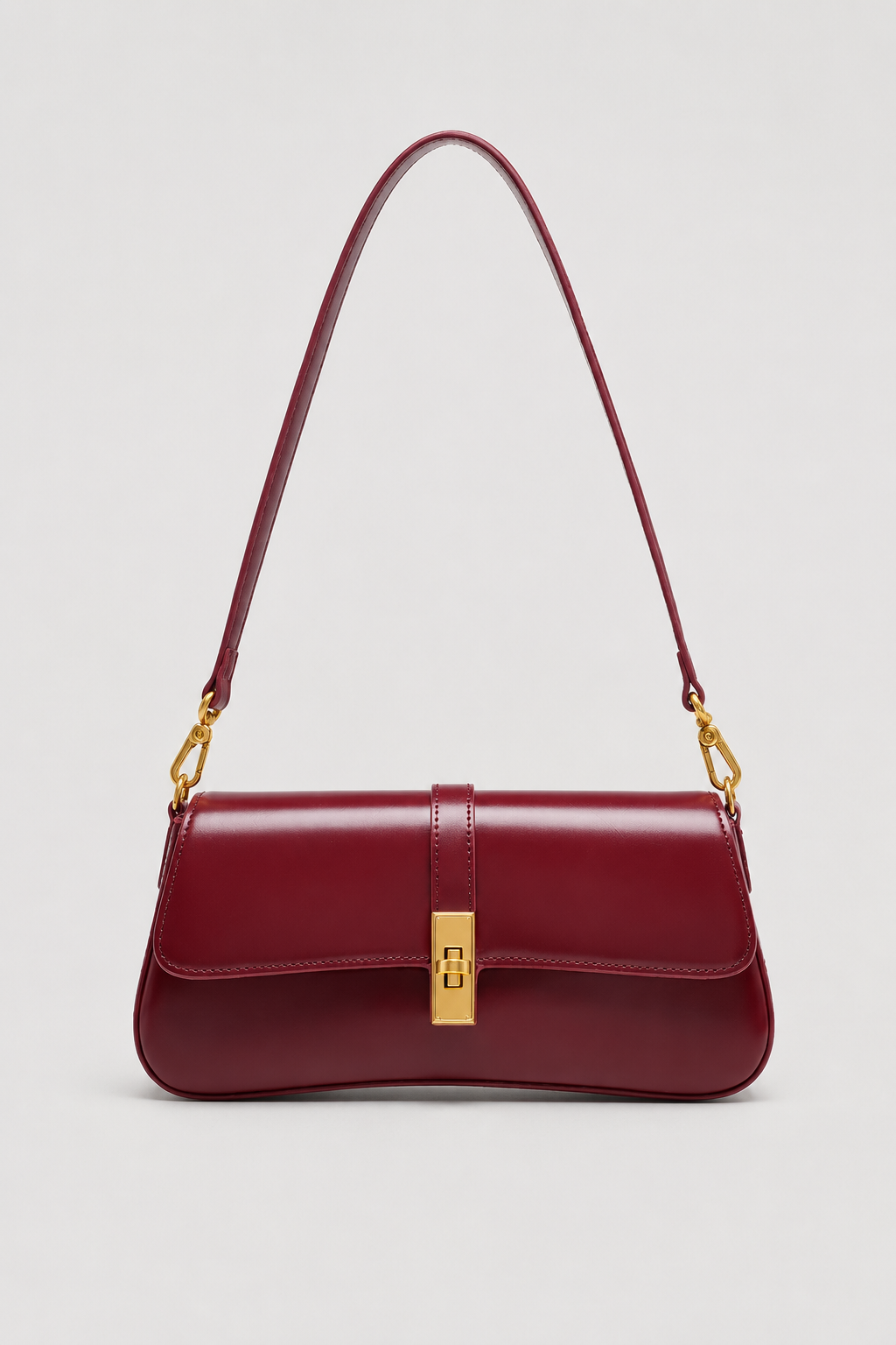 Elegant Compact Shoulder Bag – Clean Silhouette with Polished Accent