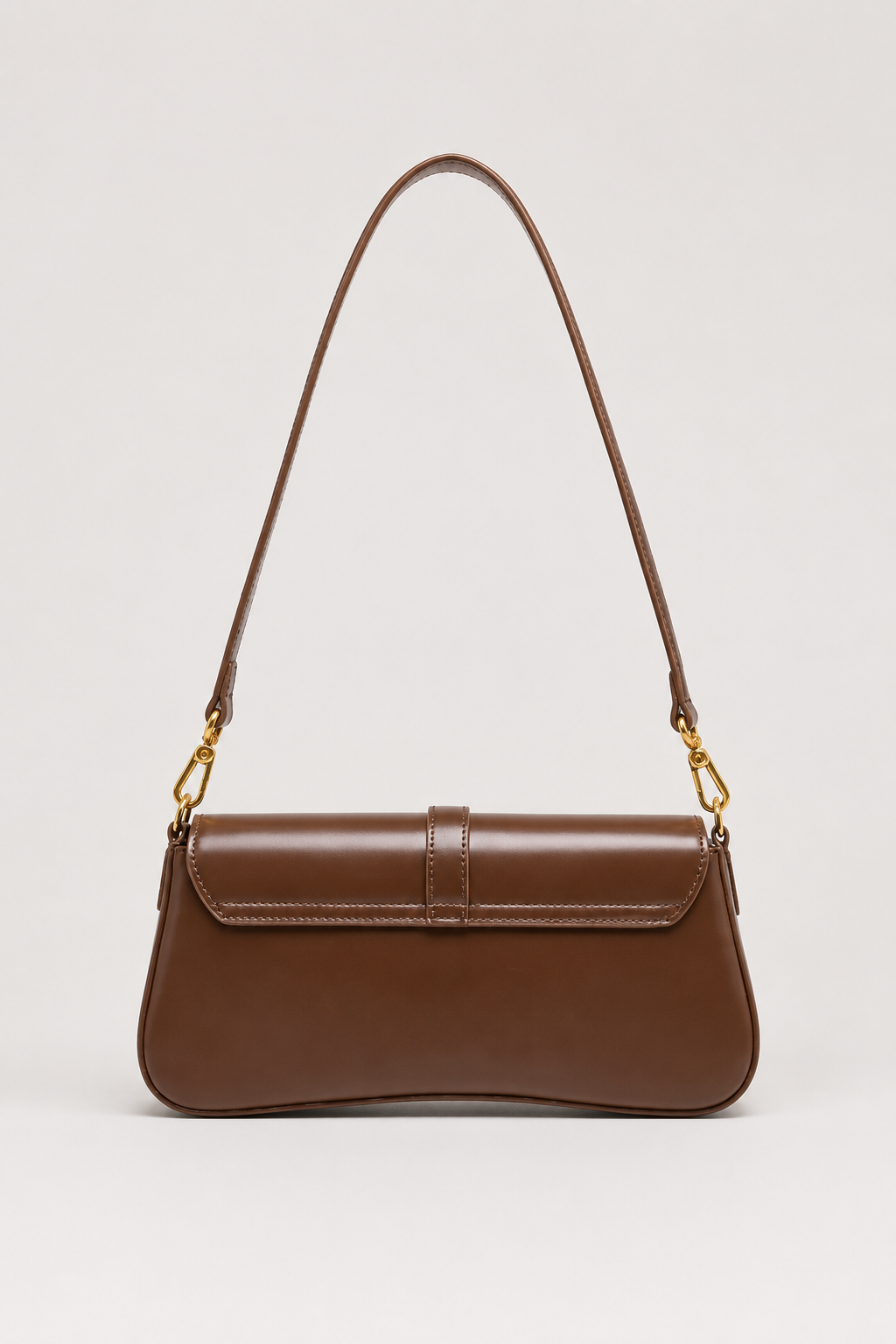 Elegant Compact Shoulder Bag – Clean Silhouette with Polished Accent