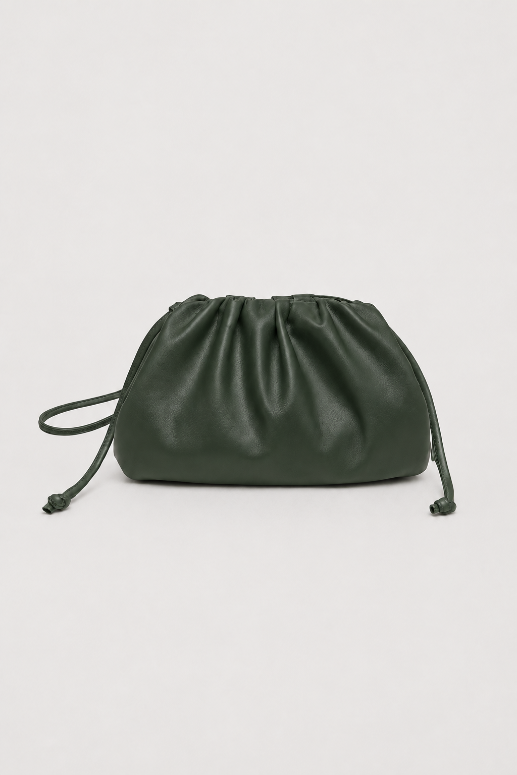 Crossbody Bag : Elegant Dumpling Crossbody Bag – Pleated Silhouette with Soft Drape in Green van Vandaliamo