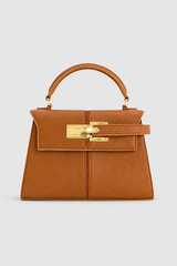 Elegant Trapezoidal Mini Handbag – Structured Silhouette with Textured Finish