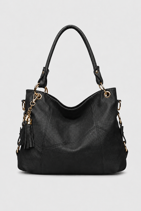 Handtas : Elegant Women's Faux Leather Handbag - Spacious, Stylish & Durable Everyday Tote in Black van Vandaliamo
