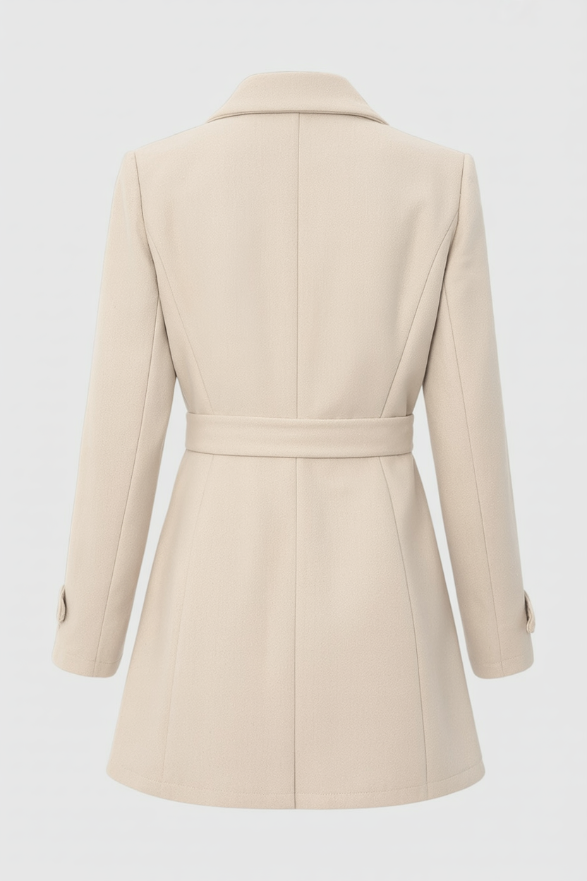Coat : Mid-Length Beige Winter Coat in van Vanda Liamo