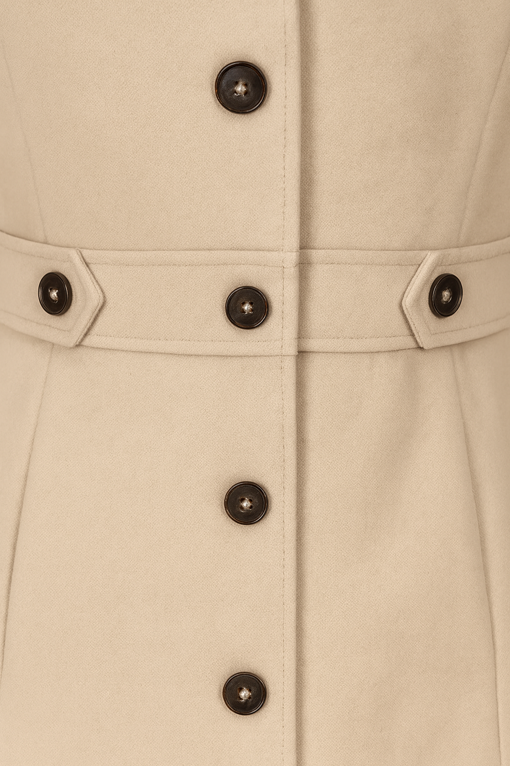 Coat : Mid-Length Beige Winter Coat in van Vanda Liamo