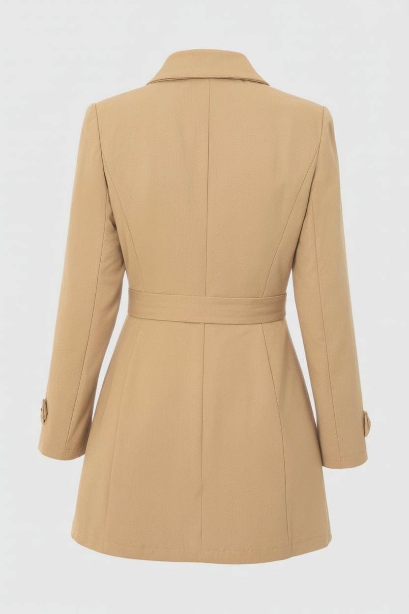 Coat : Mid-Length Khaki Winter Coat in van Vanda Liamo
