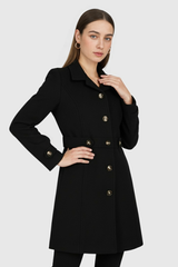 Mid-Length Black Winter Coat