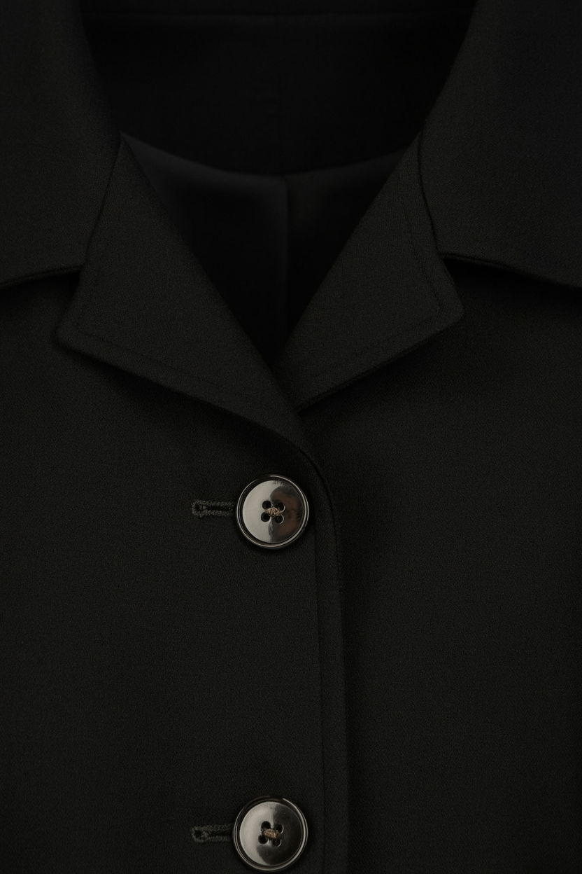 Coat : Mid-Length Black Winter Coat in van Vanda Liamo