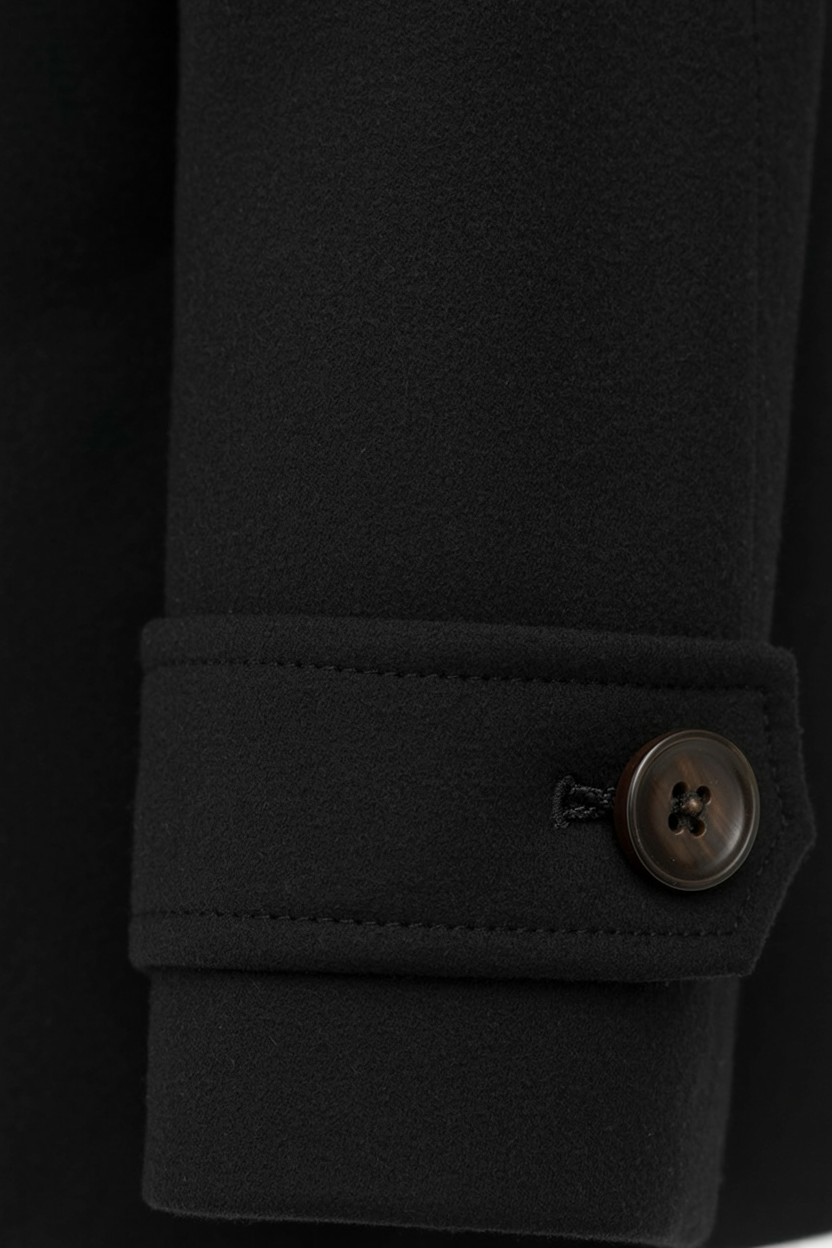 Coat : Mid-Length Black Winter Coat in van Vanda Liamo
