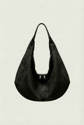 Handbags : Women's Suede Hobo Shoulder Bag - Chic, Spacious Everyday Handbag in Black One Size van Vanda Liamo
