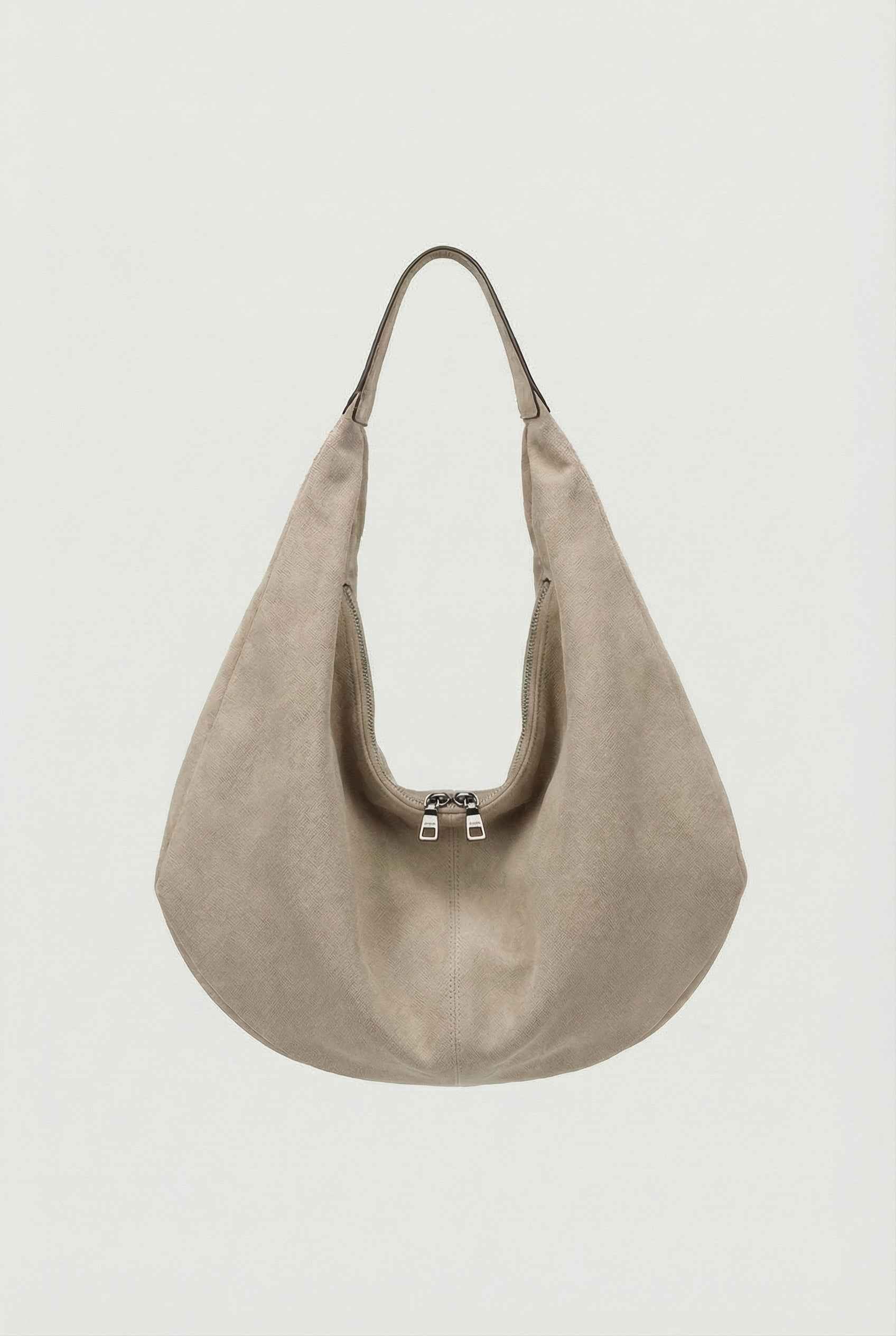 Handbags : Women's Suede Hobo Handbag - Stylish Shoulder Bag for Everyday Use in Beige One Size van Vanda Liamo