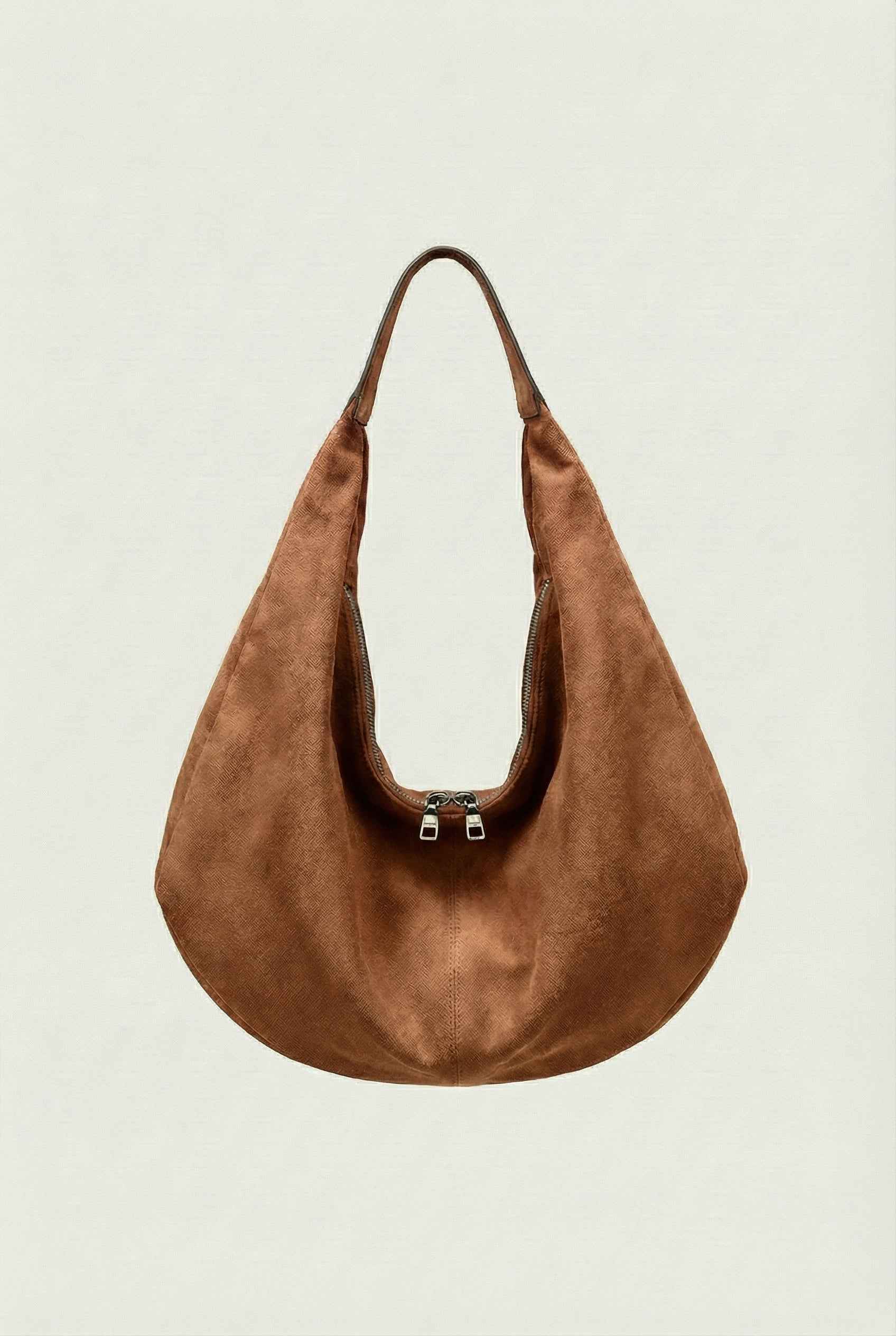 Handbags : Women's Suede Hobo Handbag - Stylish Shoulder Bag for Everyday Use in Brown One Size van Vanda Liamo