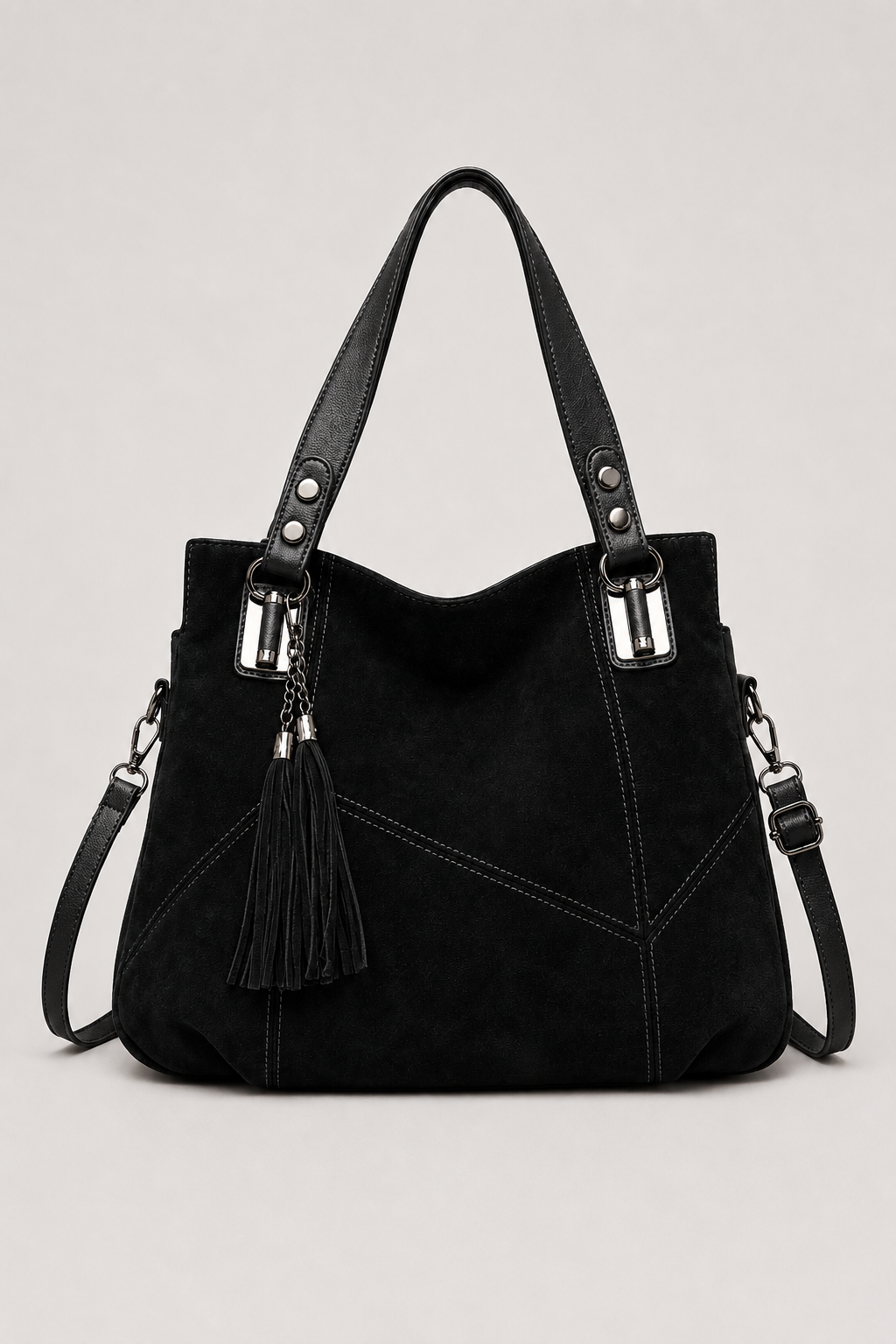 Handtas : Everyday Essential Tote Bag - Durable Canvas Shoulder Bag for Women in Black van Vandaliamo