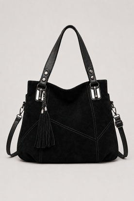 Handtas : Everyday Essential Tote Bag - Durable Canvas Shoulder Bag for Women in Black van Vandaliamo