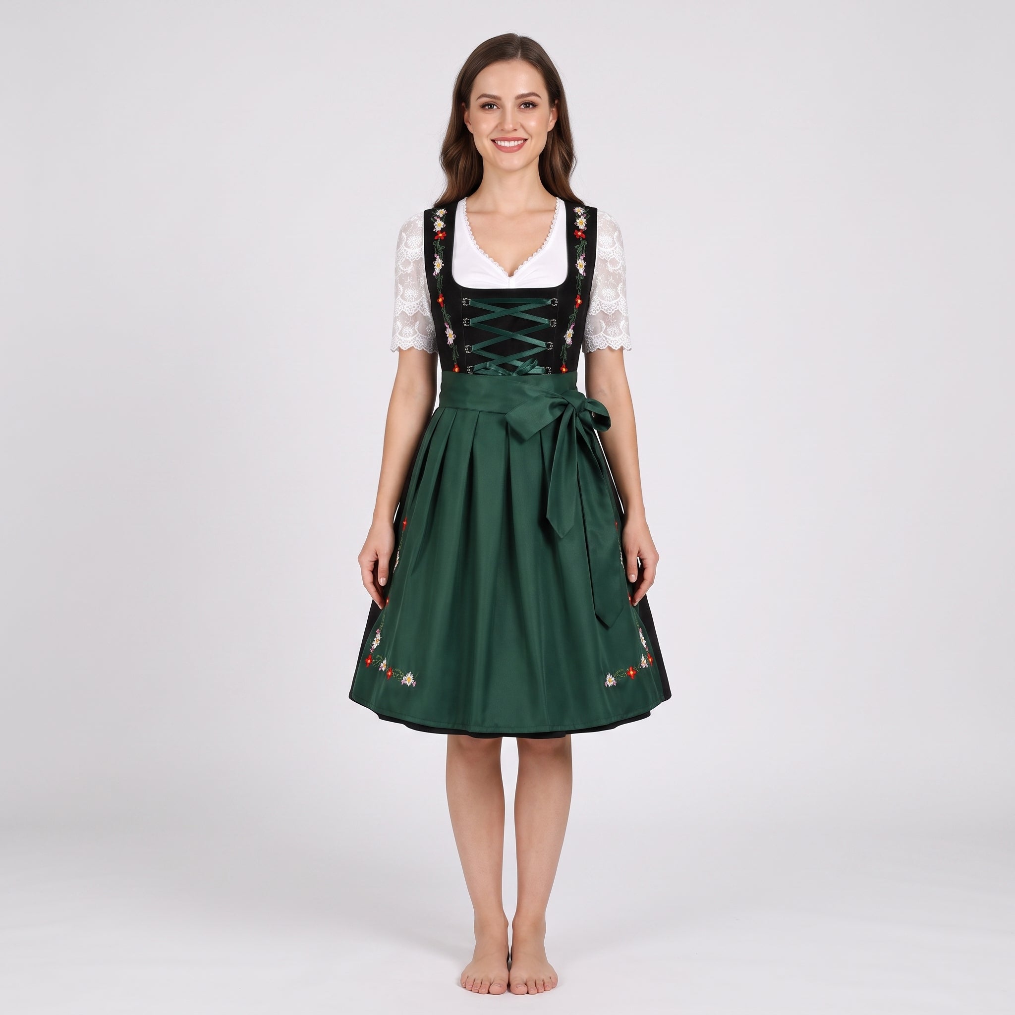 Gifts – Seasonal – Oktoberfest : Dirndl Jurk Dames Groen Klassiek Oktoberfest Stijl in