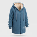 Women's Hooded Teddy Jacket with Zip Closure