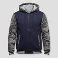 Men's Warm Fleece Hooded Colorblock Jacket