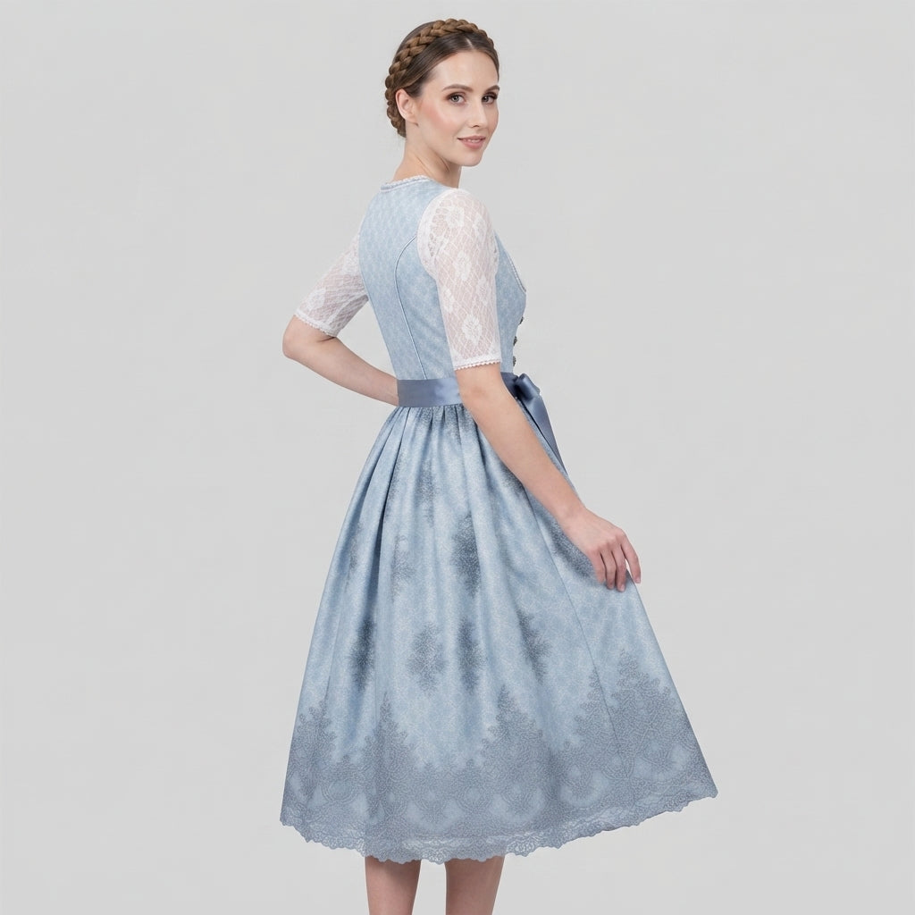 Gifts – Seasonal – Oktoberfest : Dirndljurk Dames: Traditioneel Blauw met Uitlopende Rok in