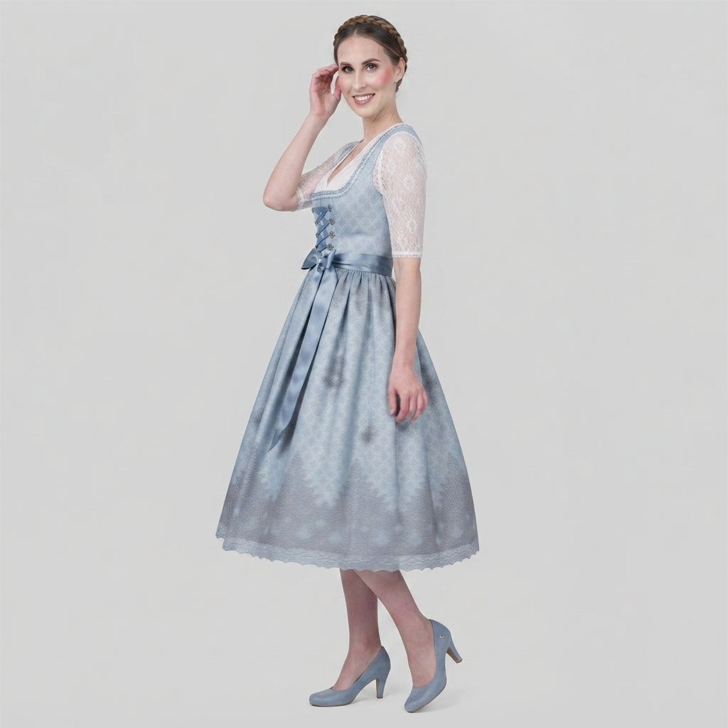 Gifts – Seasonal – Oktoberfest : Dirndljurk Dames: Traditioneel Blauw met Uitlopende Rok in