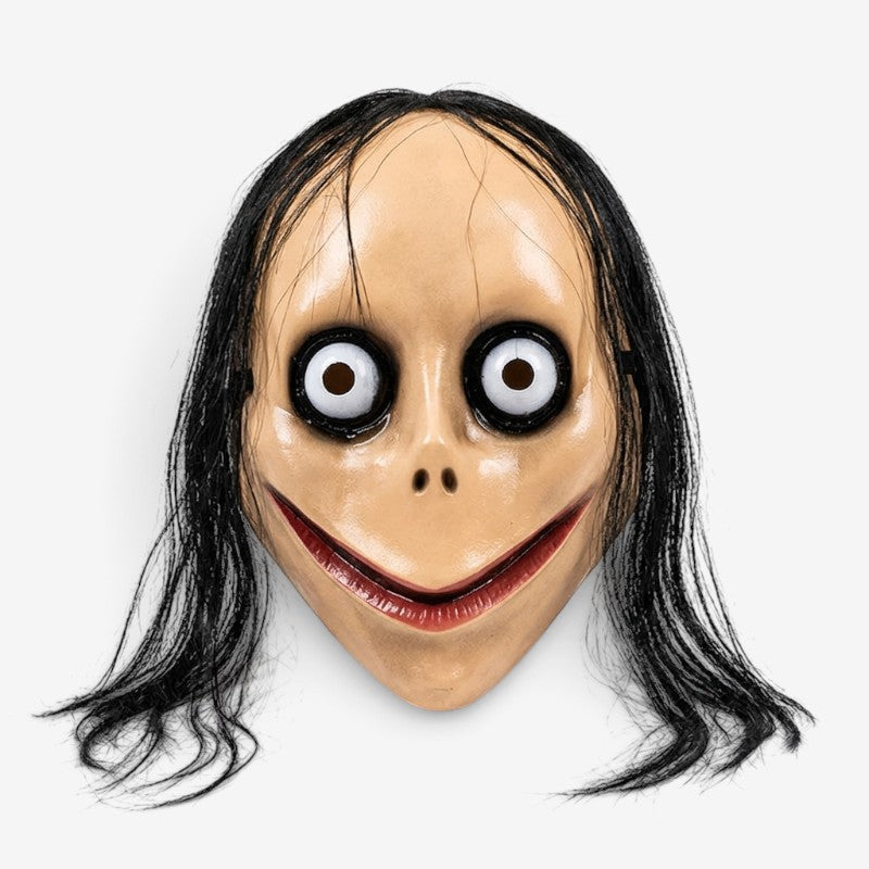 Gifts – Seasonal – Halloween : Creepy Halloween Mask with Long Hair in Khaki van Vandaliamo