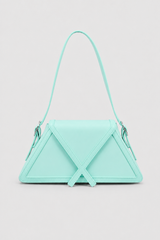 Geometric Triangular Mini Bag – Sleek Matte Silhouette with Adjustable Buckled Strap