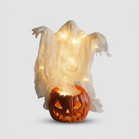 Home & Garden > Decor > Seasonal & Holiday Decorations : Giant Glowing Ghost Pumpkin Lamp LED - 130cm in Default Title van Vandaliamo