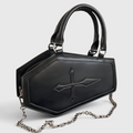 Gothic Coffin-Shaped Chain Handbag for Halloween