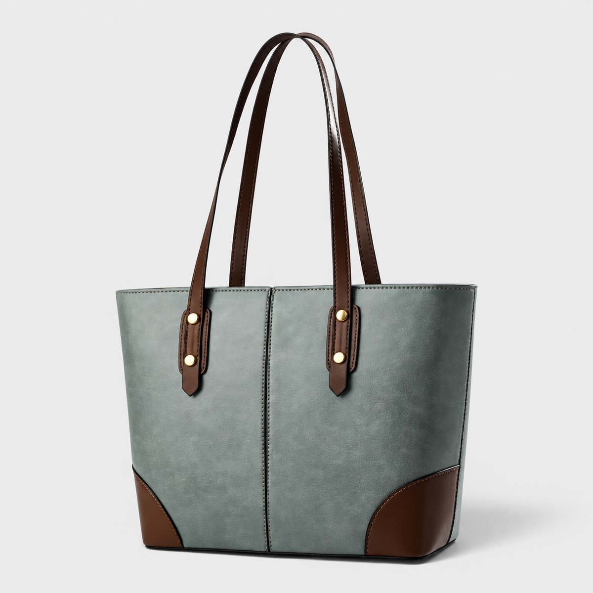 Handbag : Vintage Leather Shoulder Bag for Women with Large Capacity in Gray-Green van Vanda Liamo