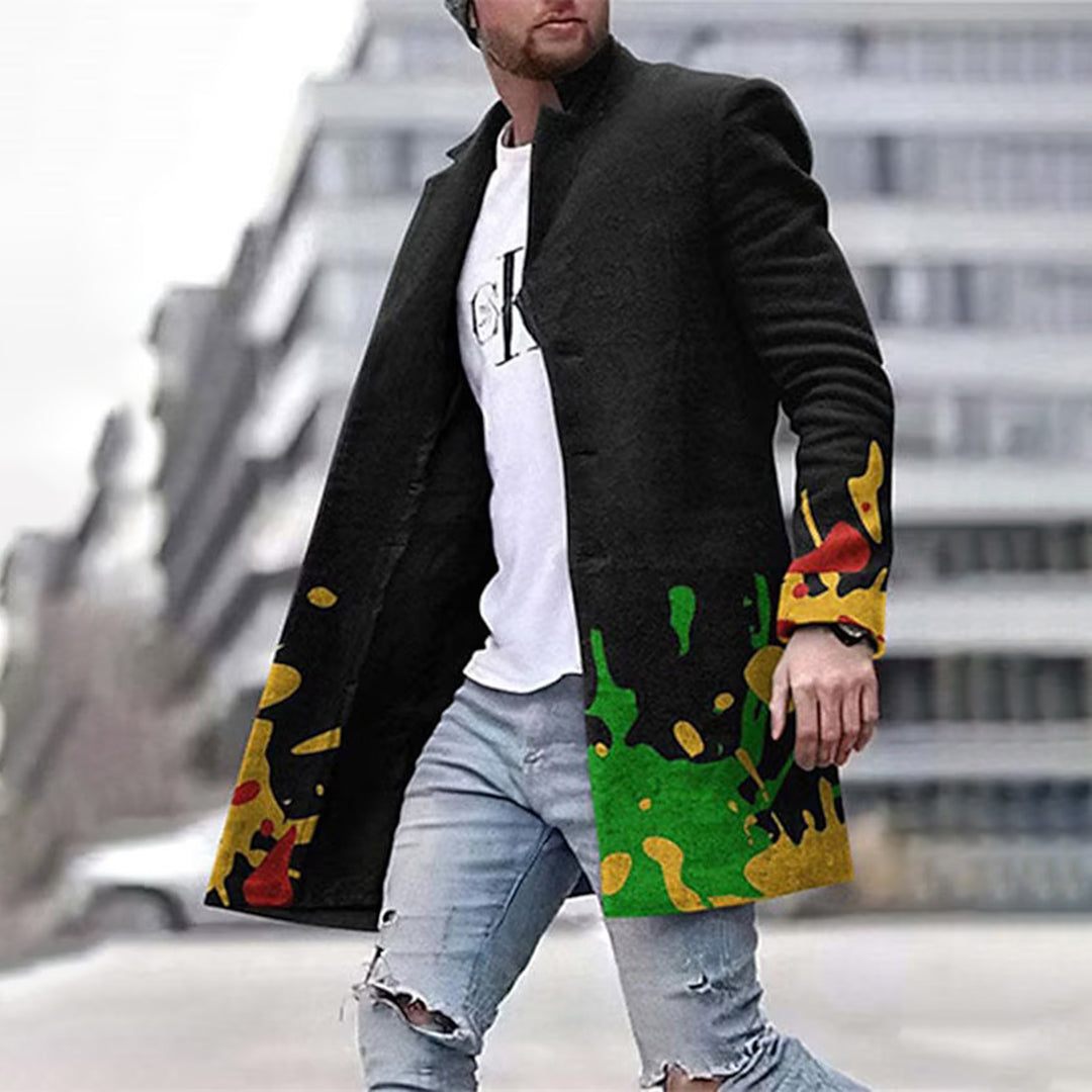 Menswear/Outerwear : Men's Fashion Jacket - Unique Abstract Pattern, Laurent in van Vanda Liamo