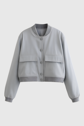 Jacket : Women's Gray Bomber Jacket in Grey van Vanda Liamo