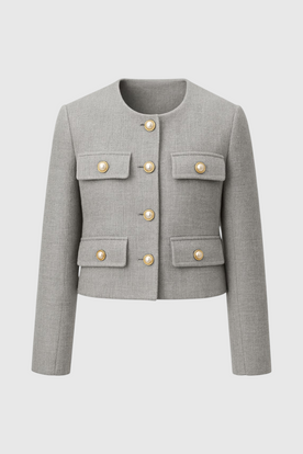 Jacket : Women's Gray Winter Short Jacket in Grey van Vanda Liamo