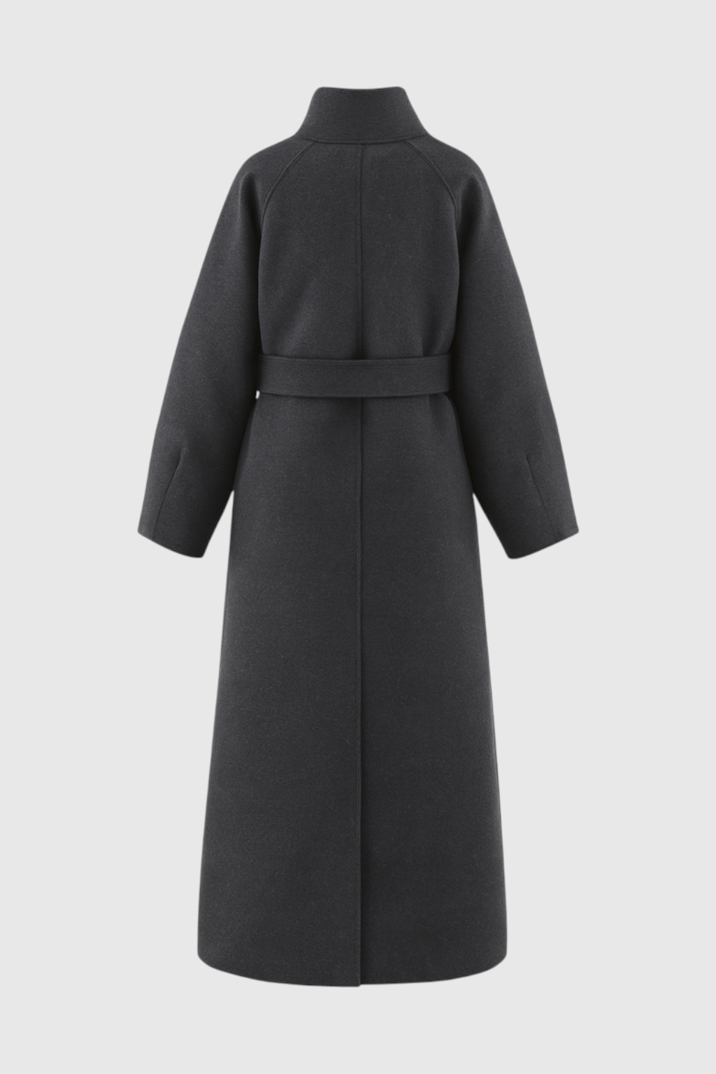 Coat : Gray Long Women's Winter Coat with Stand Collar in van Vanda Liamo