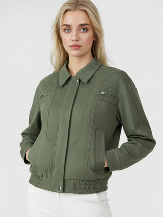 Women's Green Bomber Jacket
