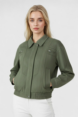 Chaqueta bomber verde para mujer