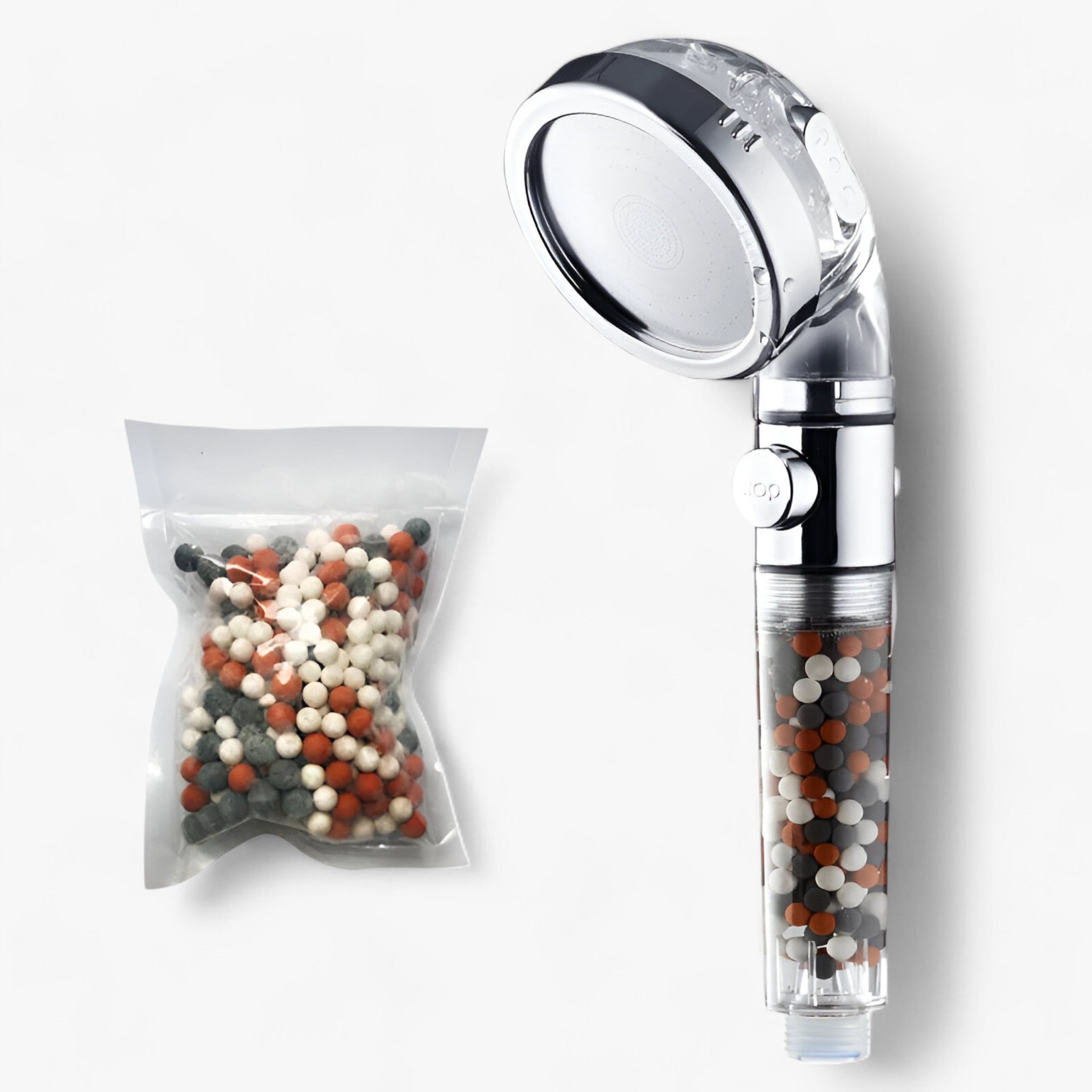 house & garden : PureFlow | High-pressure Shower Head - 3 Settings and Tourmaline Filter in Shower and Filter Beads van Vandaliamo