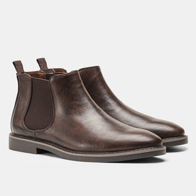 Boots : Men's Chelsea Boots with Elastic Side Panels in Dark Brown van Vanda Liamo