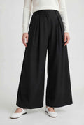 Women's High-Waisted Wide-Leg Black Dress Pants - Comfortable & Stylish