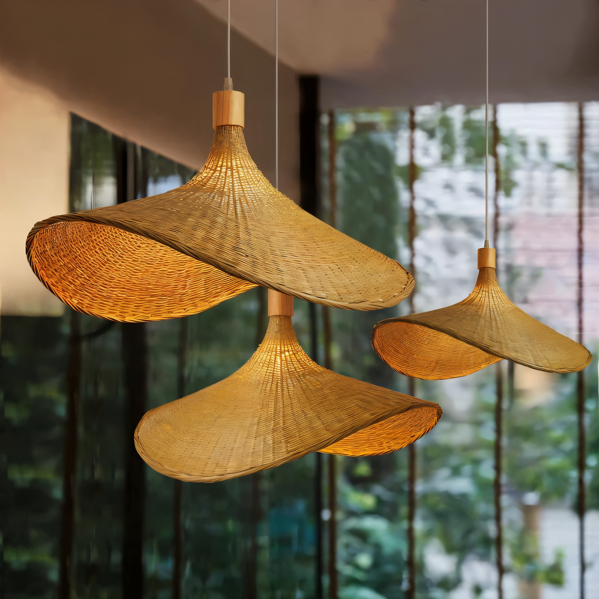 Pendant Light : Handwoven Rattan Dome Pendant Light in van Vandaliamo