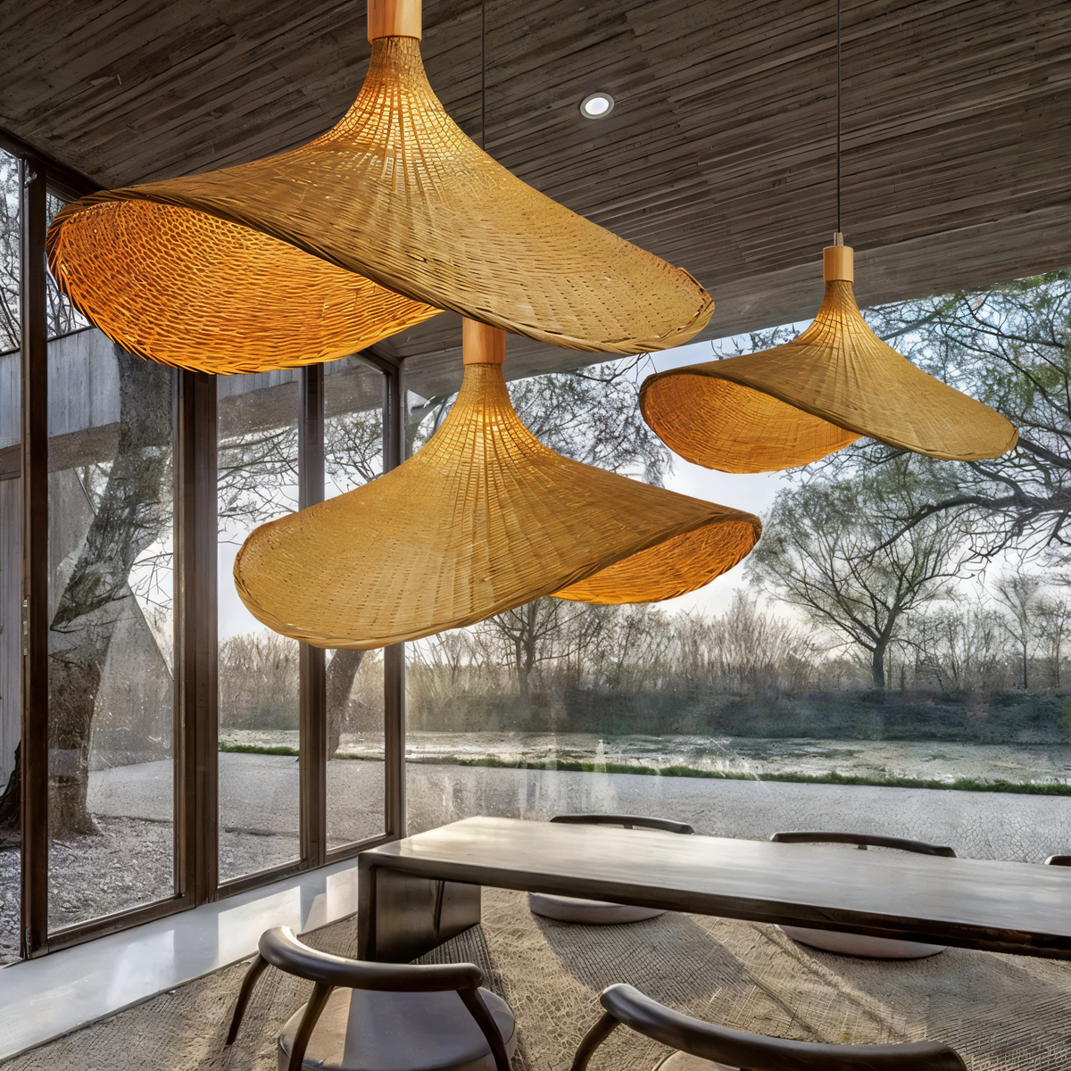 Pendant Light : Handwoven Rattan Dome Pendant Light in van Vandaliamo