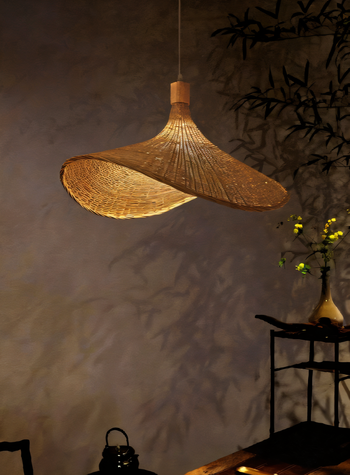 Pendant Light : Handwoven Rattan Dome Pendant Light in van Vandaliamo